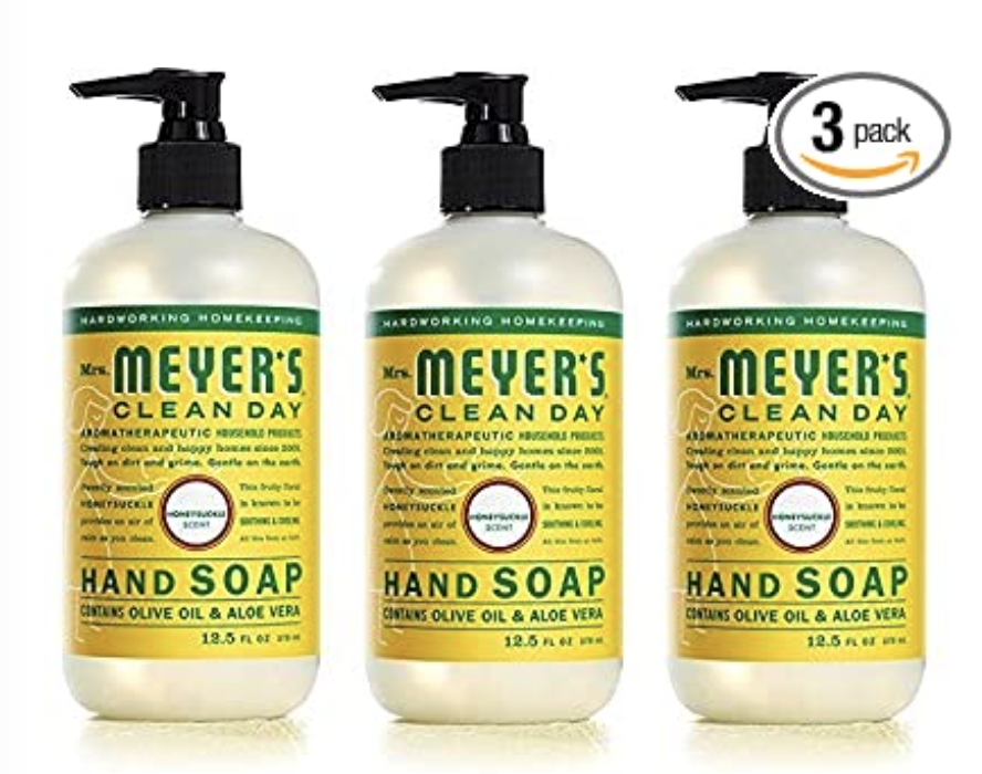 Mrs. Meyer’s Clean Day Liquid Hand Soap, Honeysuckle Scent, 12.5 fl oz (3 ct)