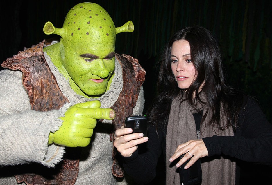 Courtney Cox Arquette and Family Visit "Shrek the Musical" on Broadway
