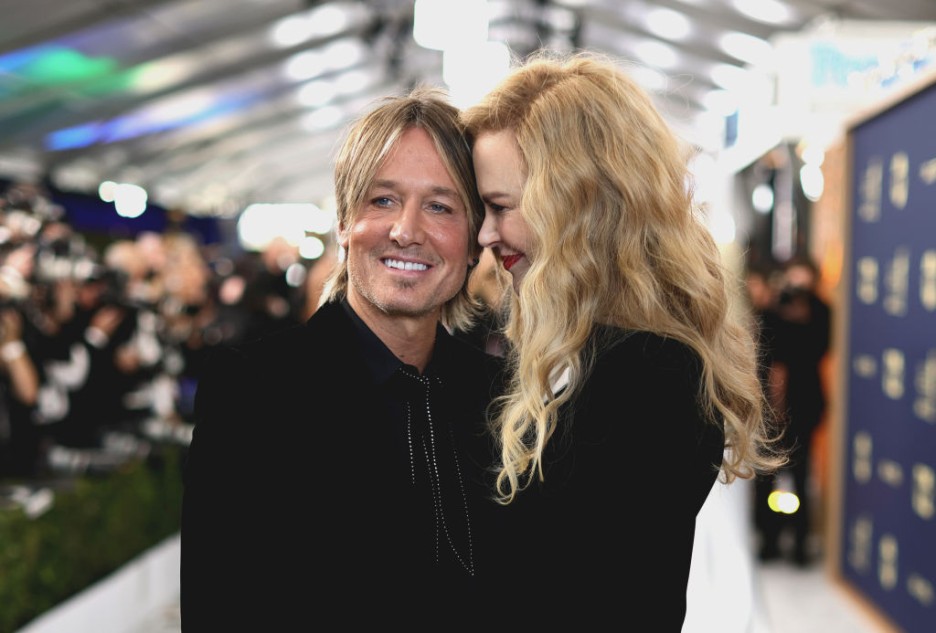 Keith Urban and Nicole Kidman attend the 28th Screen Actors Guild Awards at Barker Hangar on February 27, 2022 in Santa Monica, California