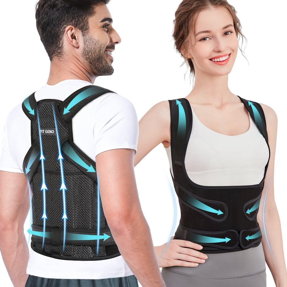 Fit Geno Back Brace and Posture Corrector for Women and Men