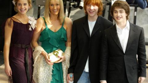 Emma Watson, JK Rowling, Rupert Grint and Daniel Radcliffe