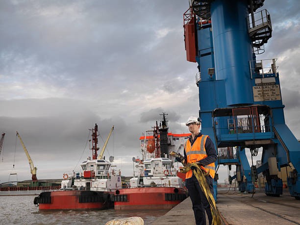 Port Worker With Ships