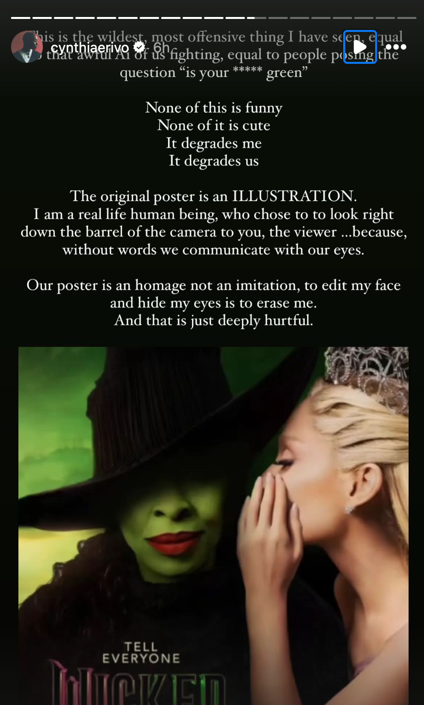 Cynthia Erivo Rails Against 'Wildly Offensive' Viral 'WICKED' Poster ...