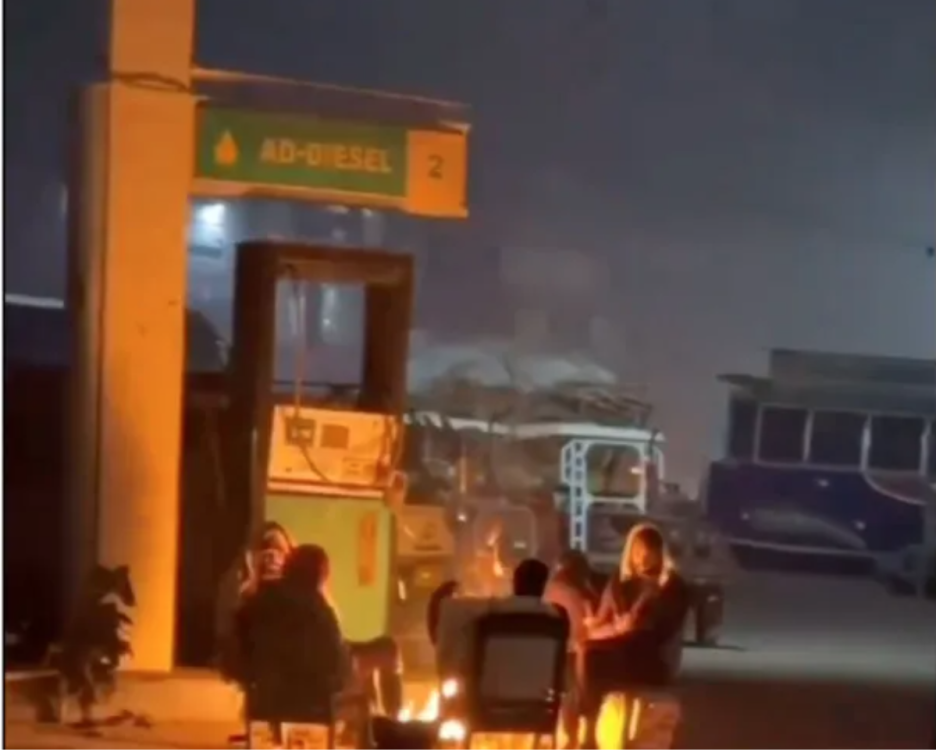 Fire at gas station from social media