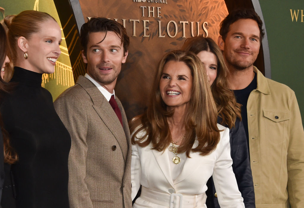 Abby Champion, Patrick Schwarzenegger, Maria Shriver,  Katherine Schwarzenegger, Chris Pratt