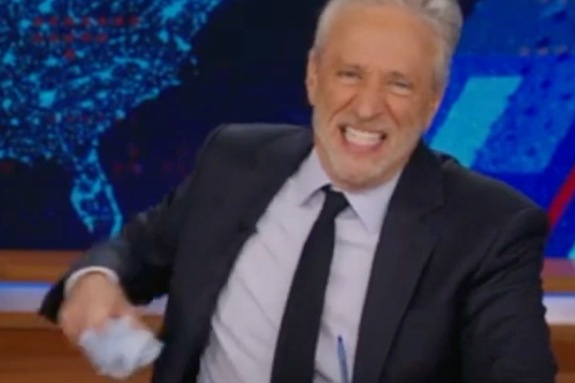 WATCH: Jon Stewart Cuts Hand While Ranting About DOGE on 'The Daily Show'