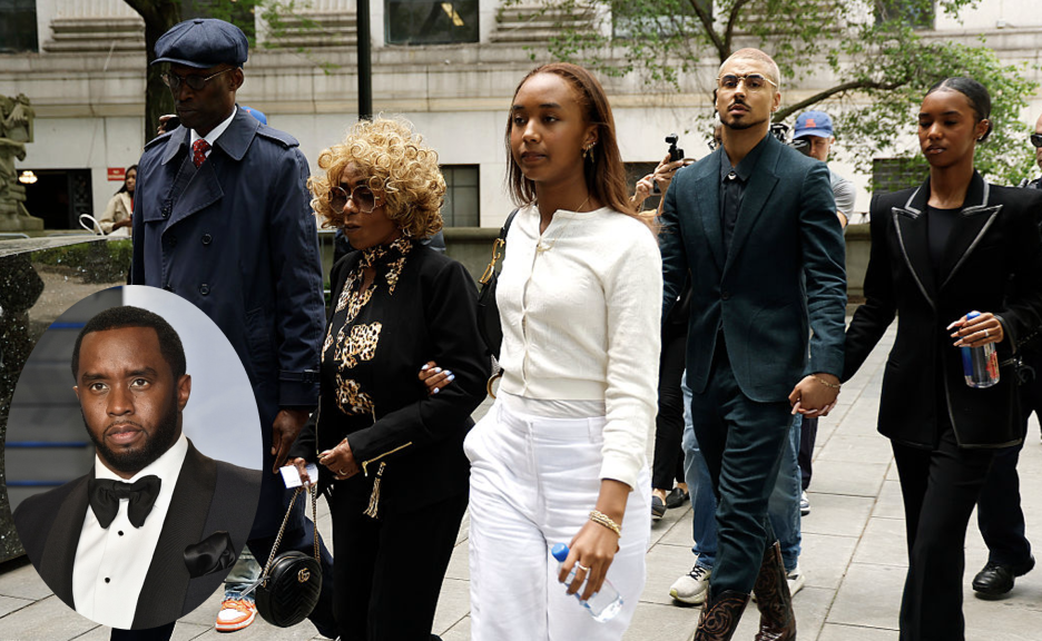 Diddy, Janice Combs, Chance Combs, Quincy Brown and Jessie Combs