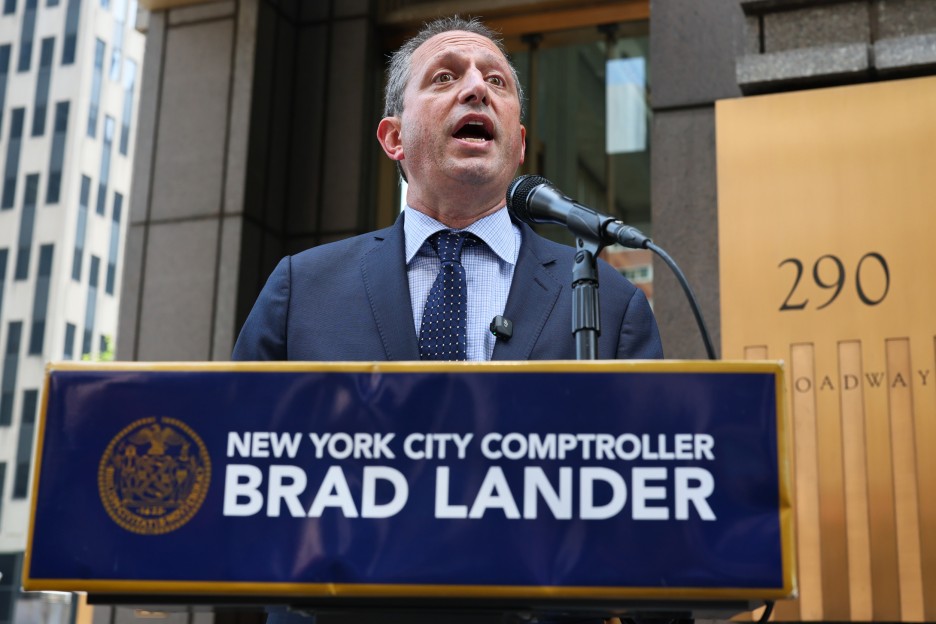 NYC mayor candidate and city controller Brad Lander handcuffed ICE