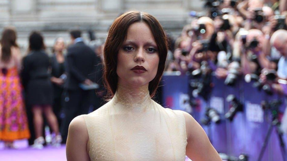 Jenna Ortega’s Bleached Brows and Burnt Gown Wednesday UK Premiere
