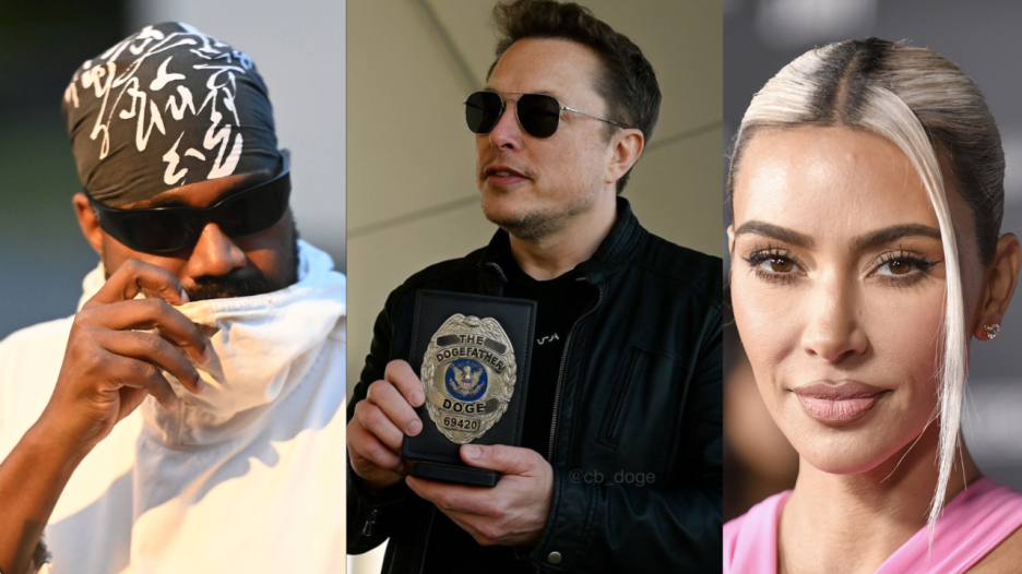 kanye West,Elon Musk, Kim Kardashian