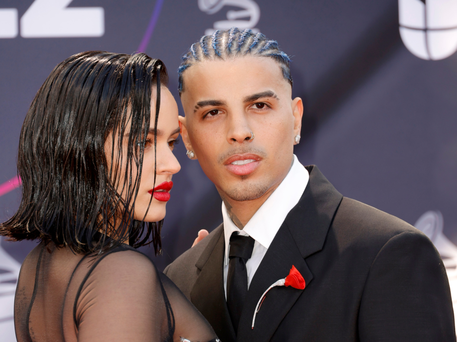 Rosalía and Rauw Alejandro on the Latin Grammy red carpet