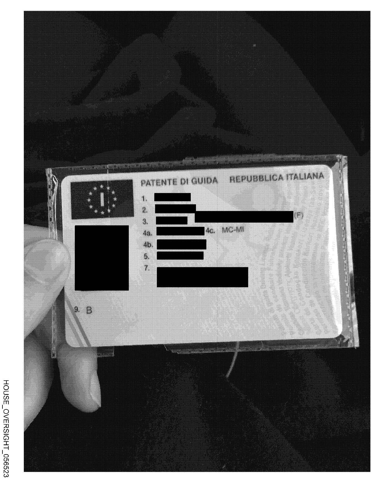 epstein italian drivers license