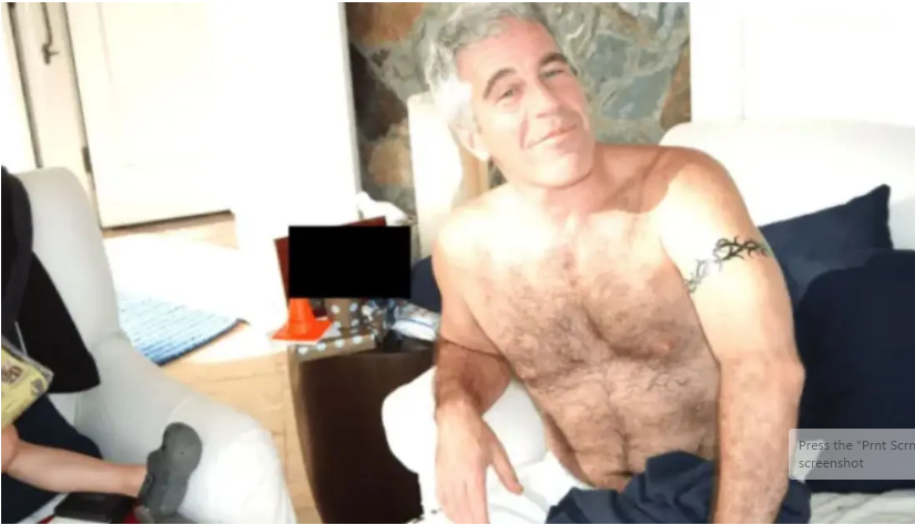 A photo of Jeffrey Epstein with a kid