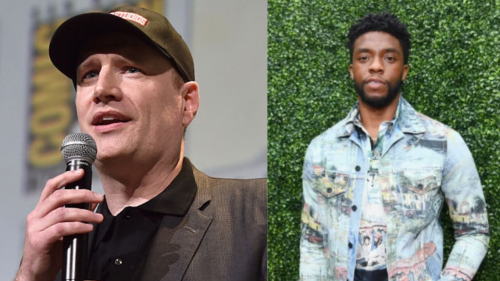 Kevin Feige and Chadwick Boseman