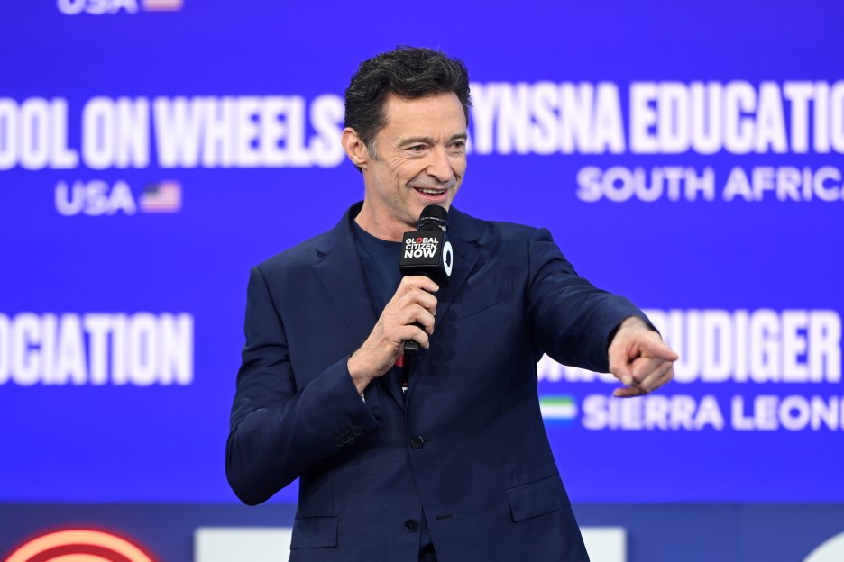 Hugh Jackman speaks onstage during Global Citizen